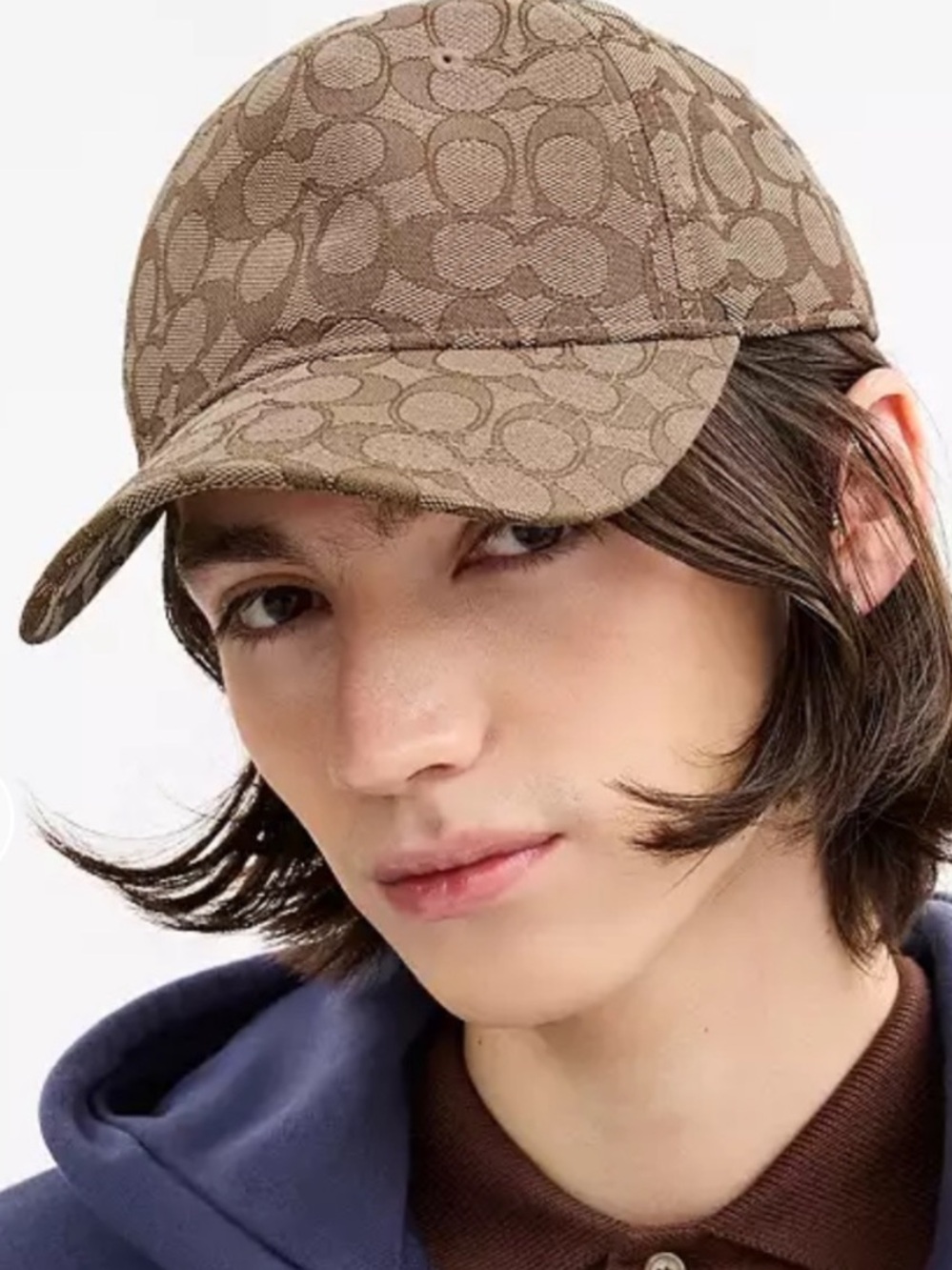 EUC Coach Signature Monogram Baseball Hat In Brown